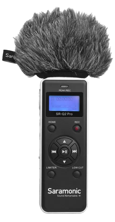 مسجل صوت ستيريو محمول معدني من سارامونيك ، شاشة ال سي دي ، قناتان تسجيل ، SR-Q2M PRO