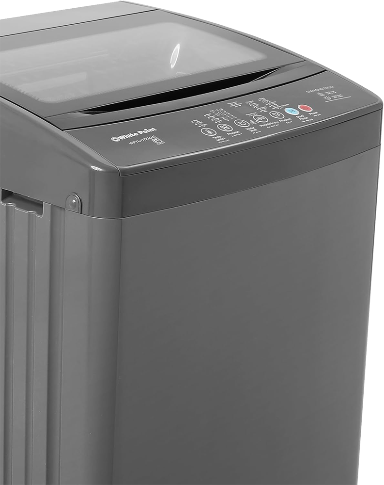 White Point Top Load Fully Automatic Washing Machine, 12 kg , Digital Display, Hydraulic Glass Door, Dark Grey, WPTL12DGGLA