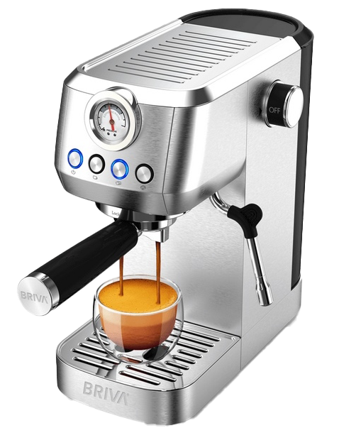 ماكينة قهوة بريفا cتصميم نحيف ، 20 بار ، فوهة رغوة حليب متكاملة ، خزان مياة 1.3 لتر ، سيلفر ، كود ( 87885)