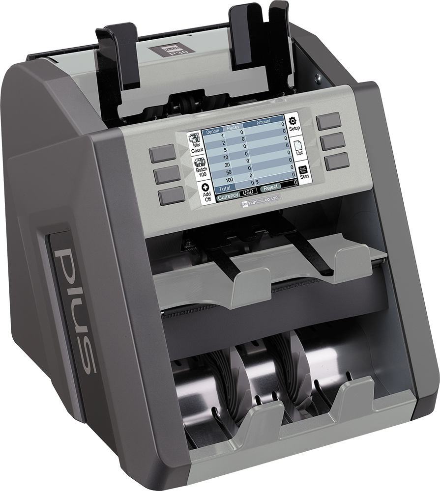 ماكينة عد نقدية رايجل ، عد 20 عملة ، شاشة تاتش LCD ، كشف التزوير ، 2 درج ، P30