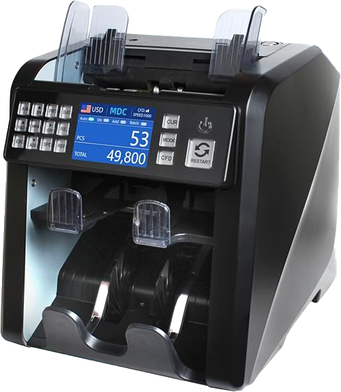 ماكينة عد نقدية ال جي ، عد 10 عملات ، شاشة LCD، كشف التزوير ، درجين ، L-5000