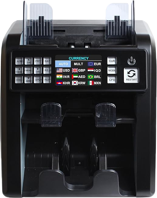 ماكينة عد نقدية ال جي ، عد 10 عملات ، شاشة LCD، كشف التزوير ، درجين ، L-5000