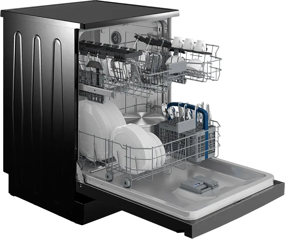 غسالة أطباق هيتاشي، 60 سم ، 15 فرد ، 6 برامج ، إنفرتر، شاشة تاتش ديجيتال ، أسود، HNF54821