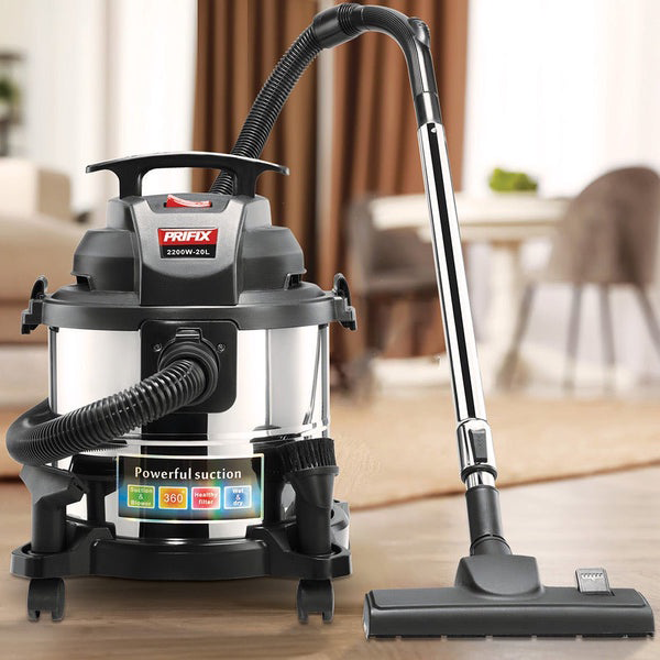 مكنسة بريفكس الدبابة، 2200 وات، سعة 20 لتر، أسود - فضي ، DVC2200