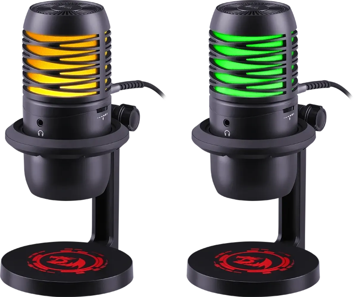 ميكروفون مكثف سلكي ريدراجون نيبولا، ألوان إضاءة خلفية، أسود، GM211