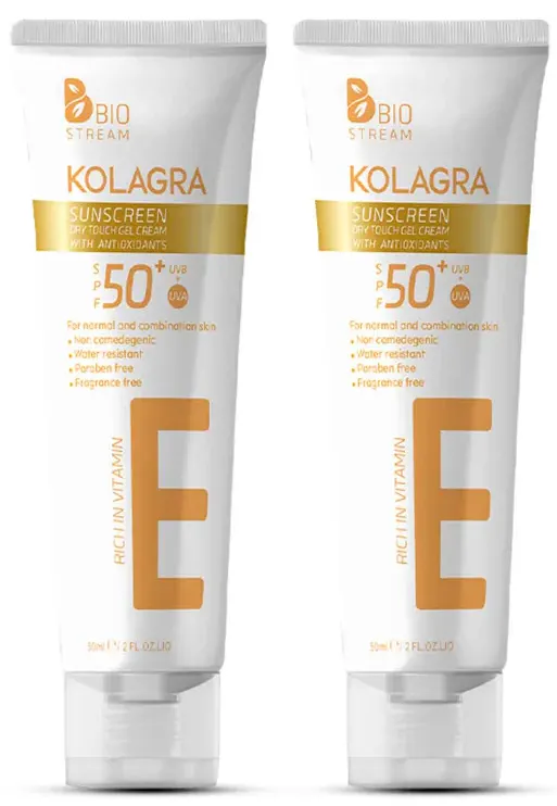 صن بلوك كولاجرا جل كريم بعامل حمايه 50+ صن بلوك للبشره المختلطة والعادية، 50 مل (1+1)