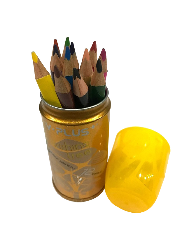 علبة ألوان معدن خشب قصير 12 لون من واي بلس  150211