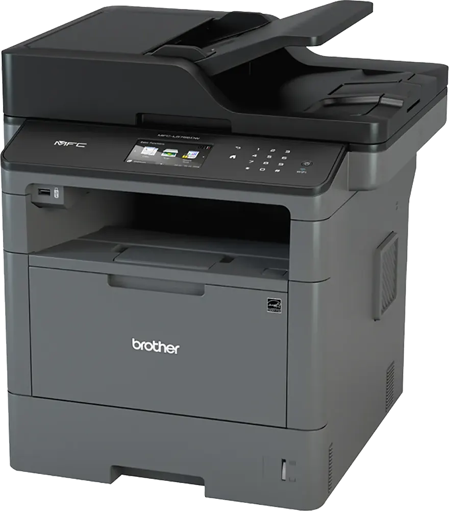 طابعة ليزرجيت براذر أحادية اللون، متعددة الوظائف، فاكس، لاسلكية، لون أسود، MFC-L5755DW