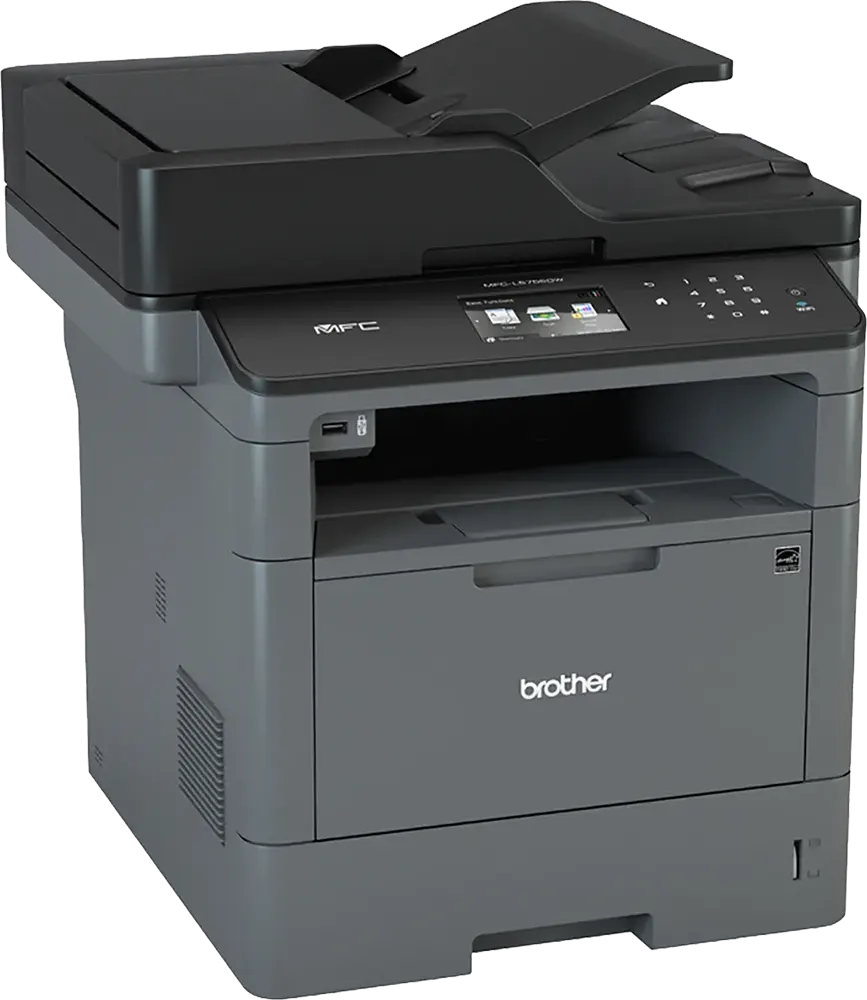 طابعة ليزرجيت براذر أحادية اللون، متعددة الوظائف، فاكس، لاسلكية، لون أسود، MFC-L5755DW