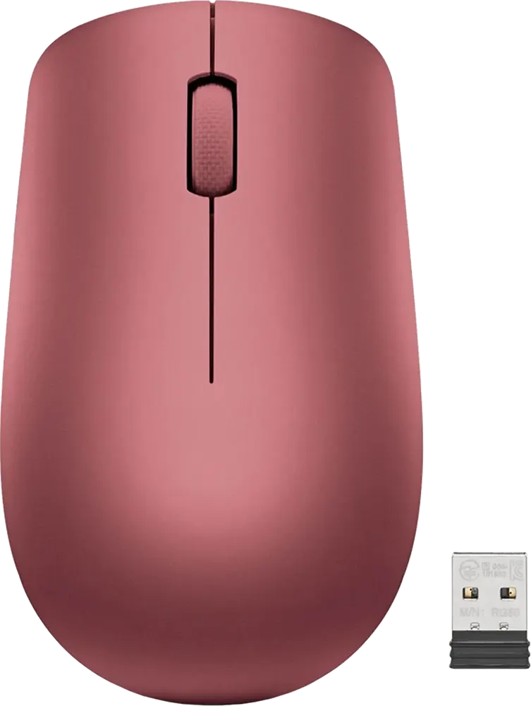 ماوس لاسلكي لينوفو 530، 2.4 جيجا هرتز، 1200 نقطة في البوصة، أحمر