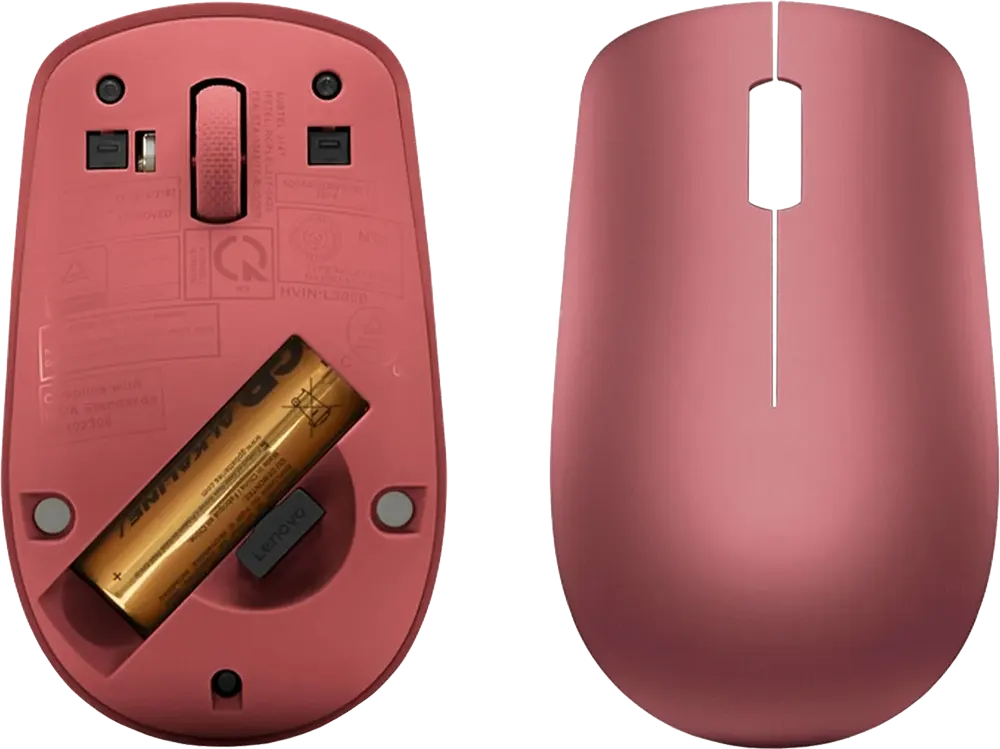 ماوس لاسلكي لينوفو 530، 2.4 جيجا هرتز، 1200 نقطة في البوصة، أحمر
