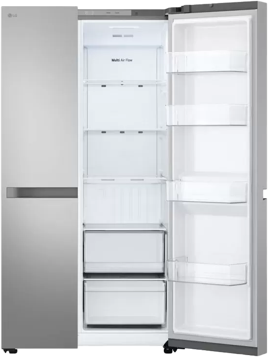 ثلاجة ال جي ، نوفروست سايد باي سايد، سعة 664 لتر ، 2 باب ، انفرتر ، فضي ،GC-B257KLJW