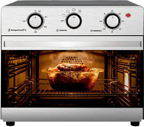 قلاية هوائية فرن من فريش، 1600 وات ، 25 لتر ، 2  مروحة ، استانلس ، فضي ، F-25PS