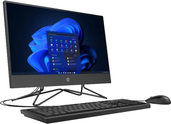 كمبيوتر مكتبي اتش بي الكل في واحد جي4 22-295D6EA ، معالج Intel Core i5-10210U، رامات 4 جيجابايت، هارد ديسك 1 جيجابايت HDD ، كارت شاشة Intel UHD 620، شاشة FHD مقاس 21.5 بوصة، نظام تشغيل دوس، أسود