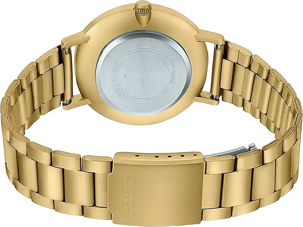 ساعة كاسيو للرجال، مينا سوداء، عقارب دائرية، سوار ستانلس ستيل ذهبي، ساعة يد تناظرية، اطار ستانلس ستيل ذهبي، MTP-VT01G-1BUDF