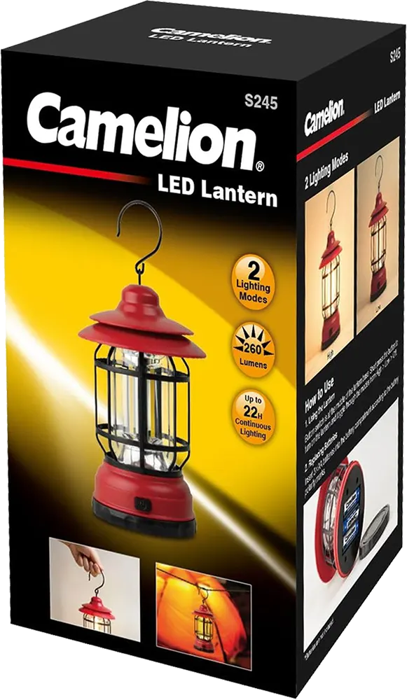 كشاف ليد كامليون، يعمل بالبطاريات، دائري، إضاءة 360 درجة، أحمر، موديل S245