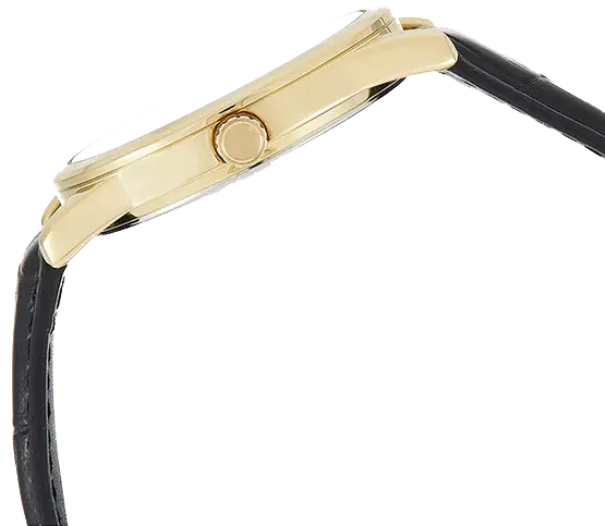 ساعة كاسيو للرجال، مينا بيضاء، عقارب دائرية، سوار جلد اسود، ساعة يد تناظرية، اطار ستانلس ستيل ذهبي، MTP-V001GL-7BUDF