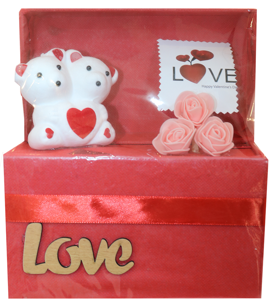 بوكس هدايا للفلانتين ، شكل دباديب ، مقاس 20 سم ، الوان متعددة ، موديل  17011