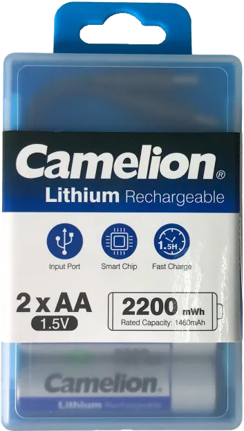 بطاريات كامليون ، قابلة لإعادة الشحن ، من نوع AA ، شحن سريع ، 1460 مللي أمبير ، AA-2200