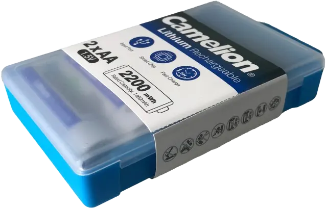 بطاريات كامليون ، قابلة لإعادة الشحن ، من نوع AA ، شحن سريع ، 1460 مللي أمبير ، AA-2200