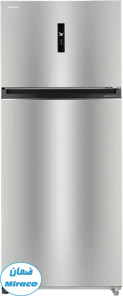 ثلاجة توشيبا نوفروست، 535 لتر، 2 باب، انفرتر، شاشة ديجيتال، ستانلس ستيل، فضي ، موديل GR-RT702WE-PMN(02)