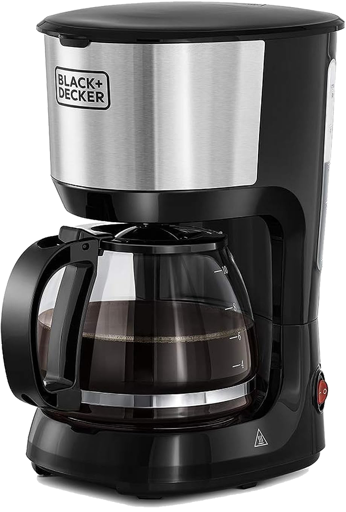 ماكينة صنع القهوة بلاك اند ديكر ، 750 وات ، كاس زجاجي 1.25 لتر ، 10 فنجان ، أسود ، DCM750S ، ( بضمان انسيا )