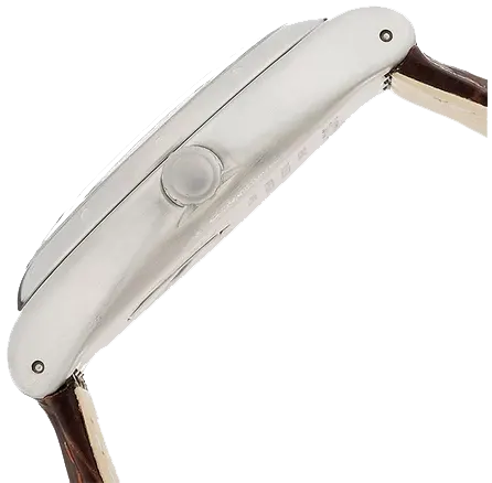 ساعة سواتش للرجال، عقارب ، بتصميم دائري ، سوار جلد بني، إطار فضي، YWS416