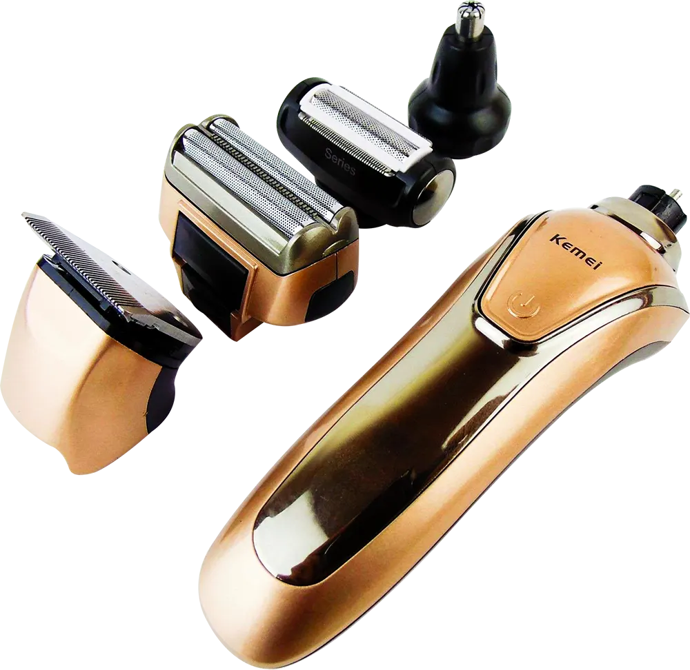 ماكينة حلاقة كهربائية للرجال كيمي، قابلة لإعادة الشحن، استخدام جاف، ذهبي، KM-1622