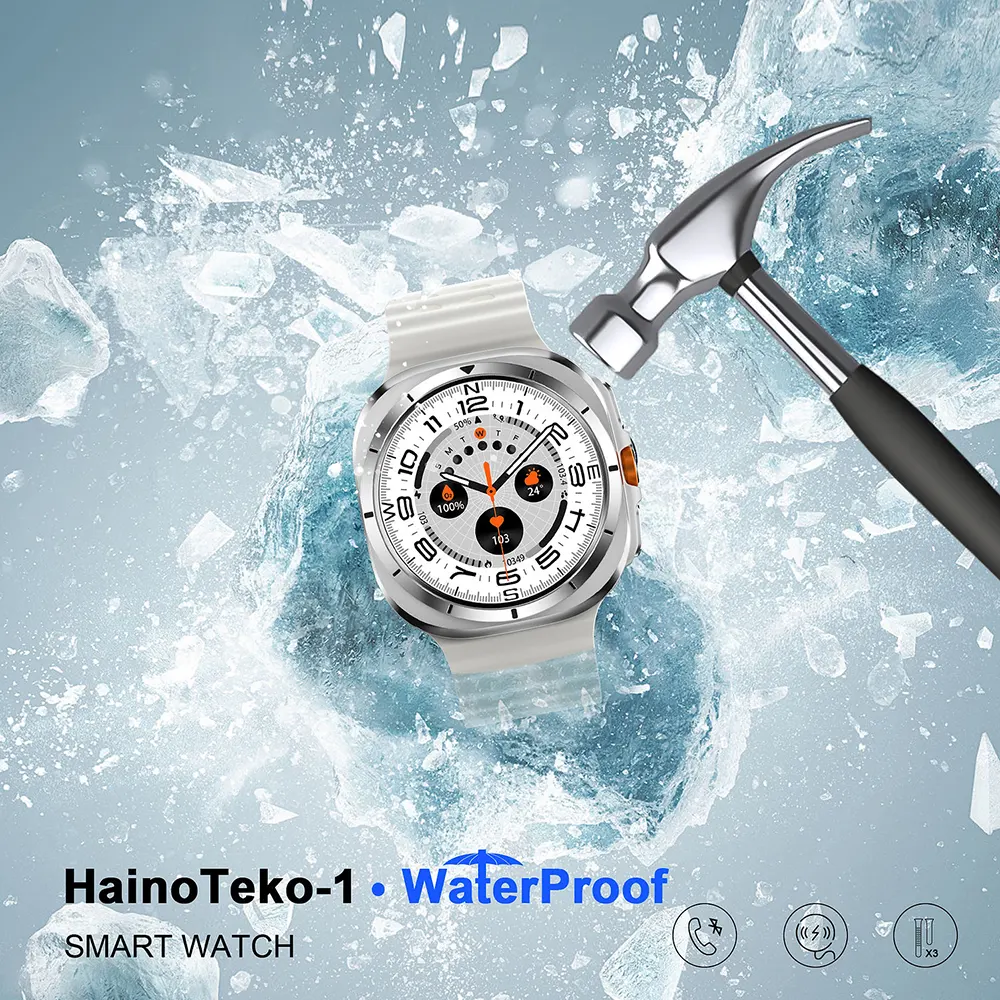 ساعة هاينو تيكو -1 الذكية ألترا 3 ، شاشة أموليد أتش دي ، بلوتوث، مقاومة للماء ، مع 3 أستراب ،متعددة الألوان