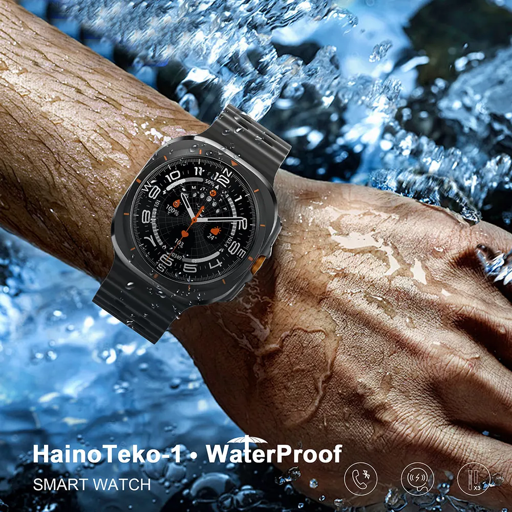ساعة هاينو تيكو -1 الذكية ألترا 3 ، شاشة أموليد أتش دي ، بلوتوث، مقاومة للماء ، مع 3 أستراب ،متعددة الألوان