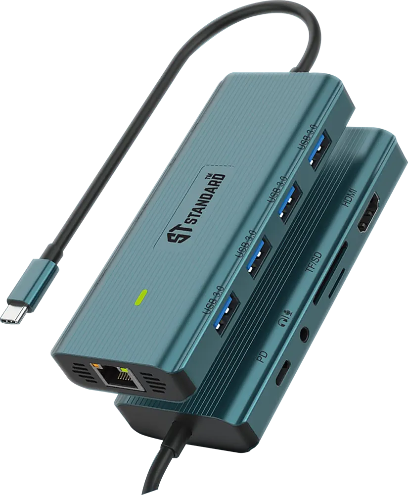 موزع متعددة الوظائف بمدخل USB-C ، عدد 10 منافذ، ازرق، ST-UC962