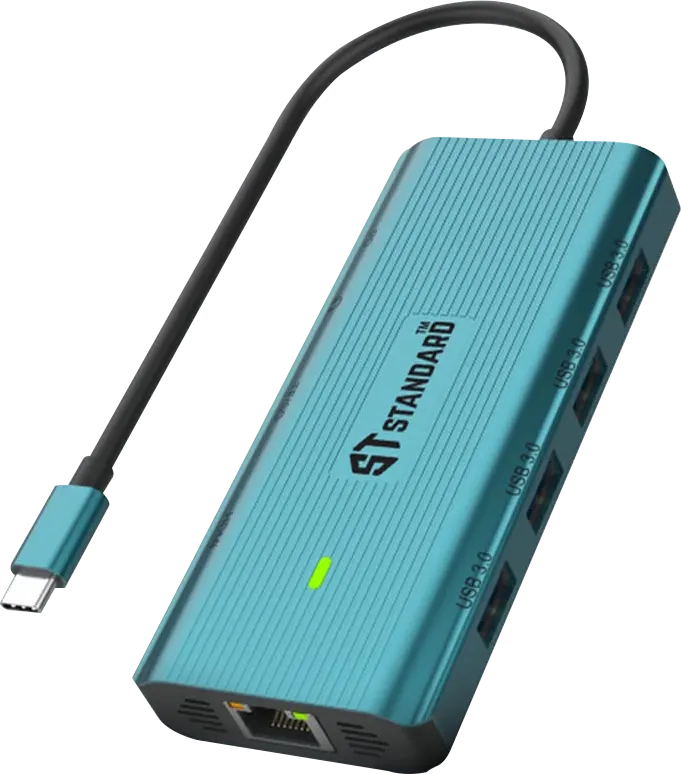 موزع متعددة الوظائف بمدخل USB-C ، عدد 10 منافذ، ازرق، ST-UC962