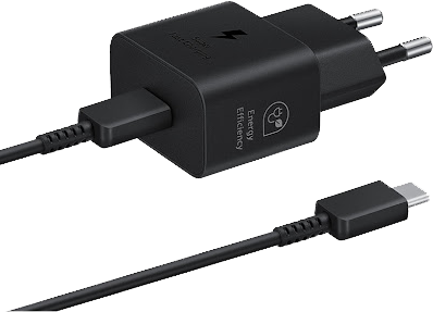 شاحن سامسونج سريع ، 25 واط ، كابل تايب سي الى تايب سي , موفر للطاقة، اسود , EP-T2510NBEGWW
