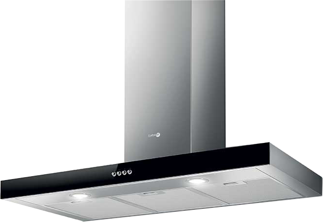 شفاط بلت ان نورما من تربو اير ، 90 سم ، شكل حرف تي ، 3 سرعات ، اضاءة ليد ، استانلس ستيل ، H6 IX-BL-F-90-PB