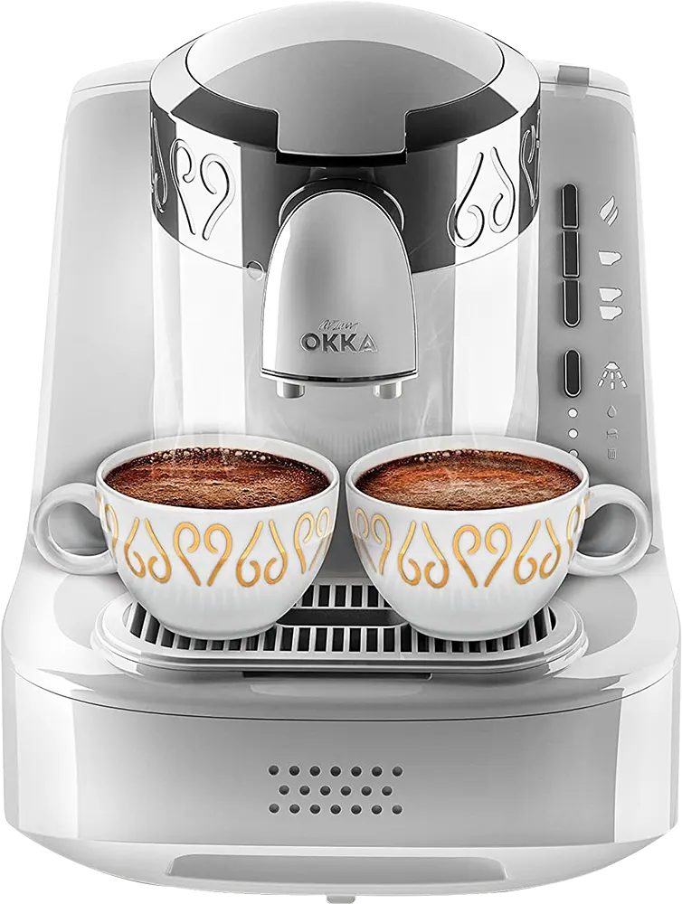 ماكينة قهوة تركي ارزوم اوكا، 710 وات، أبيض × فضي ،OK002