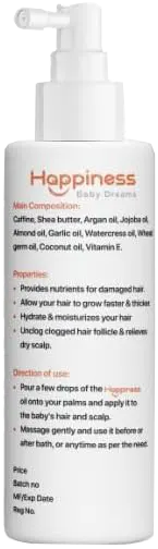 زيت شعر للاطفال من هابينيس، 120 مل
