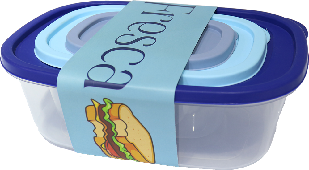 طقم علب ثلاجة فريسكا، 3 قطع ، متعدد الألوان