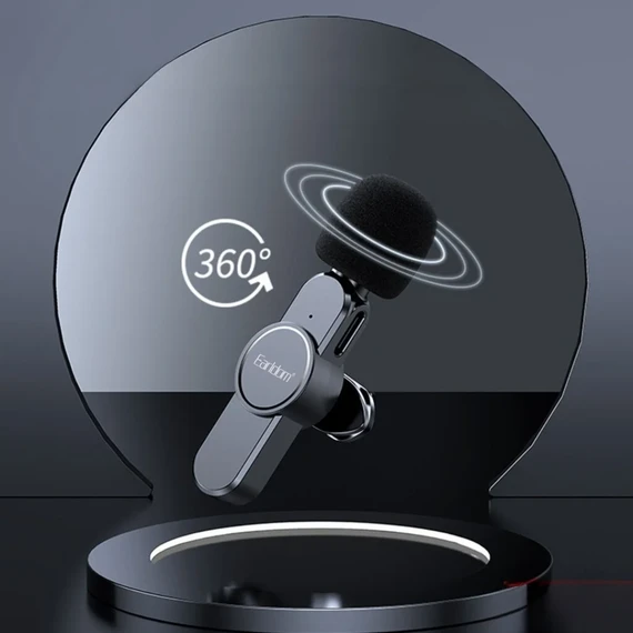 ميكروفون لاسلكي ايرلدوم ، ثنائي ، خاصية الغاء الضوضاء ، موصل type-c ، أسود ، ET-MC8C