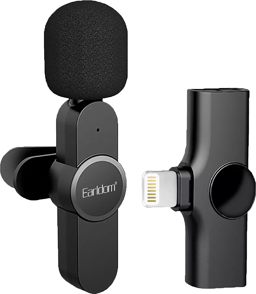 ميكروفون لاسلكي ايرلدوم ، خاصية الغاء الضوضاء ، موصل lightning ، أسود ، ET-MC7L