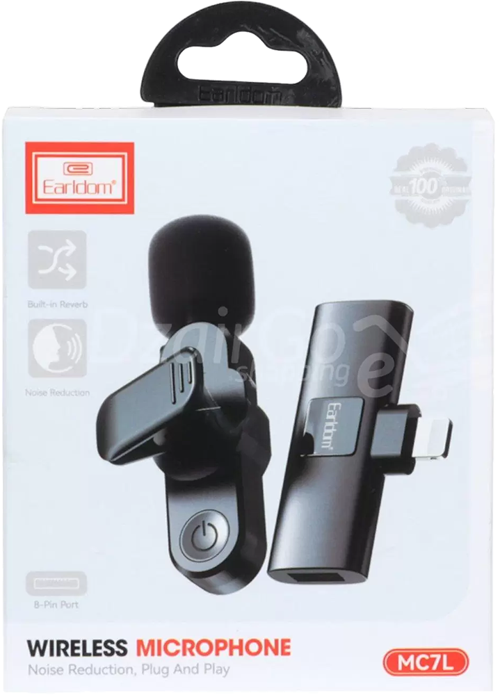 ميكروفون لاسلكي ايرلدوم ، خاصية الغاء الضوضاء ، موصل lightning ، أسود ، ET-MC7L