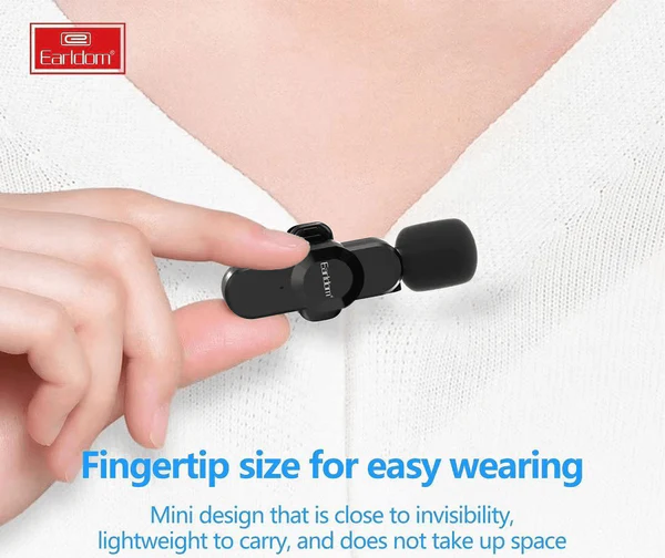 ميكروفون لاسلكي ايرلدوم ، خاصية الغاء الضوضاء ، موصل lightning ، أسود ، ET-MC7L