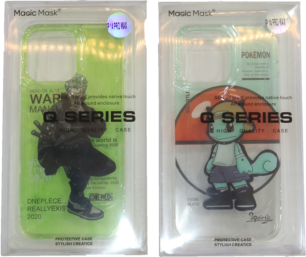 جراب ظهر رسومات عاكسة من Q series ، لهاتف ايفون 14 برو ماكس ، ألوان متعددة