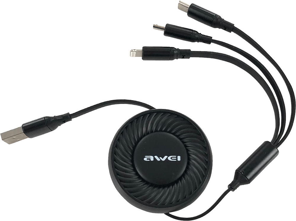 كابل بيانات من اوي ، 3 في 1 ، أسود ، CL-136