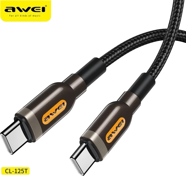 كابل بيانات من اوي ، يدعم الشحن السريع ، 60 وات ، أسود ،  CL-125T