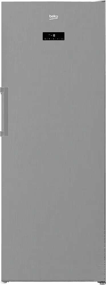 Beko No Frost 8 Drawer Upright Freezer, Digital Touch Screen, Inverter, Stainless Steel, Silver, RFNE448E35XB