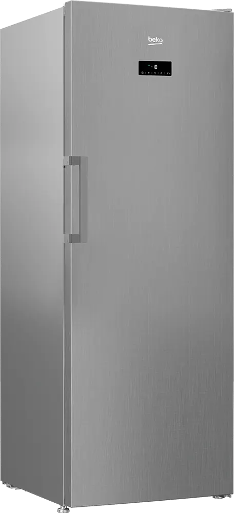 Beko No Frost 8 Drawer Upright Freezer, Digital Touch Screen, Inverter, Stainless Steel, Silver, RFNE448E35XB