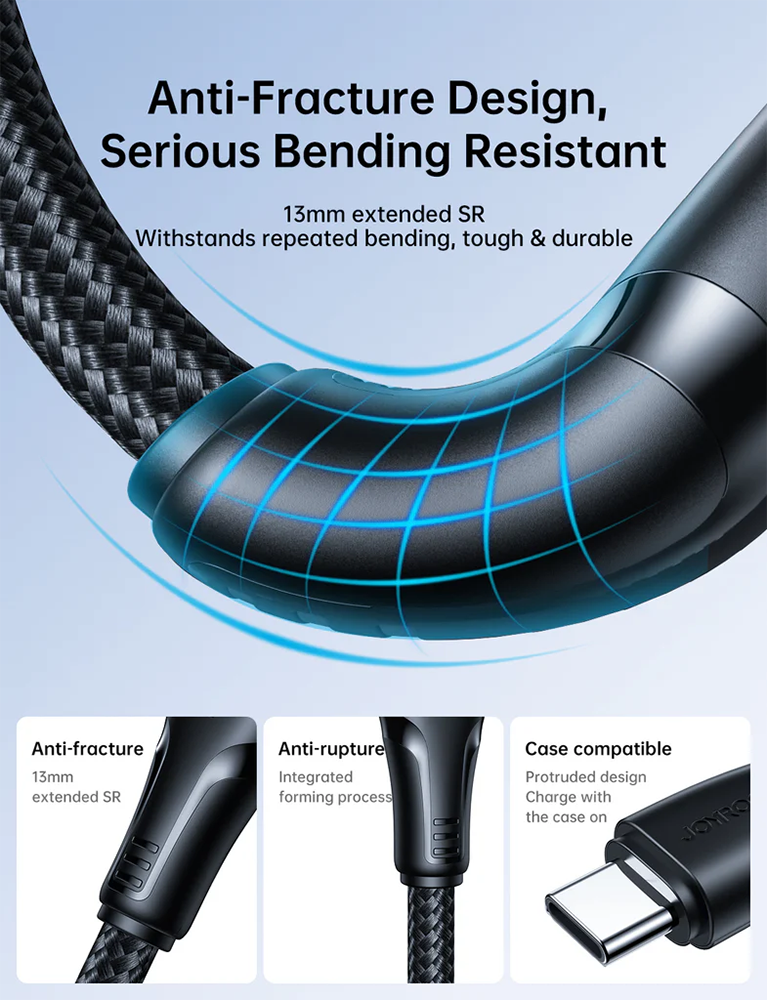 كابل شحن سريع ونقل بيانات جوي روم ، سلسلة Extraordinary ،  شحن سريع ، 3 أمبير ، من usb-a الى type-c، أسود ، S-UC027A11