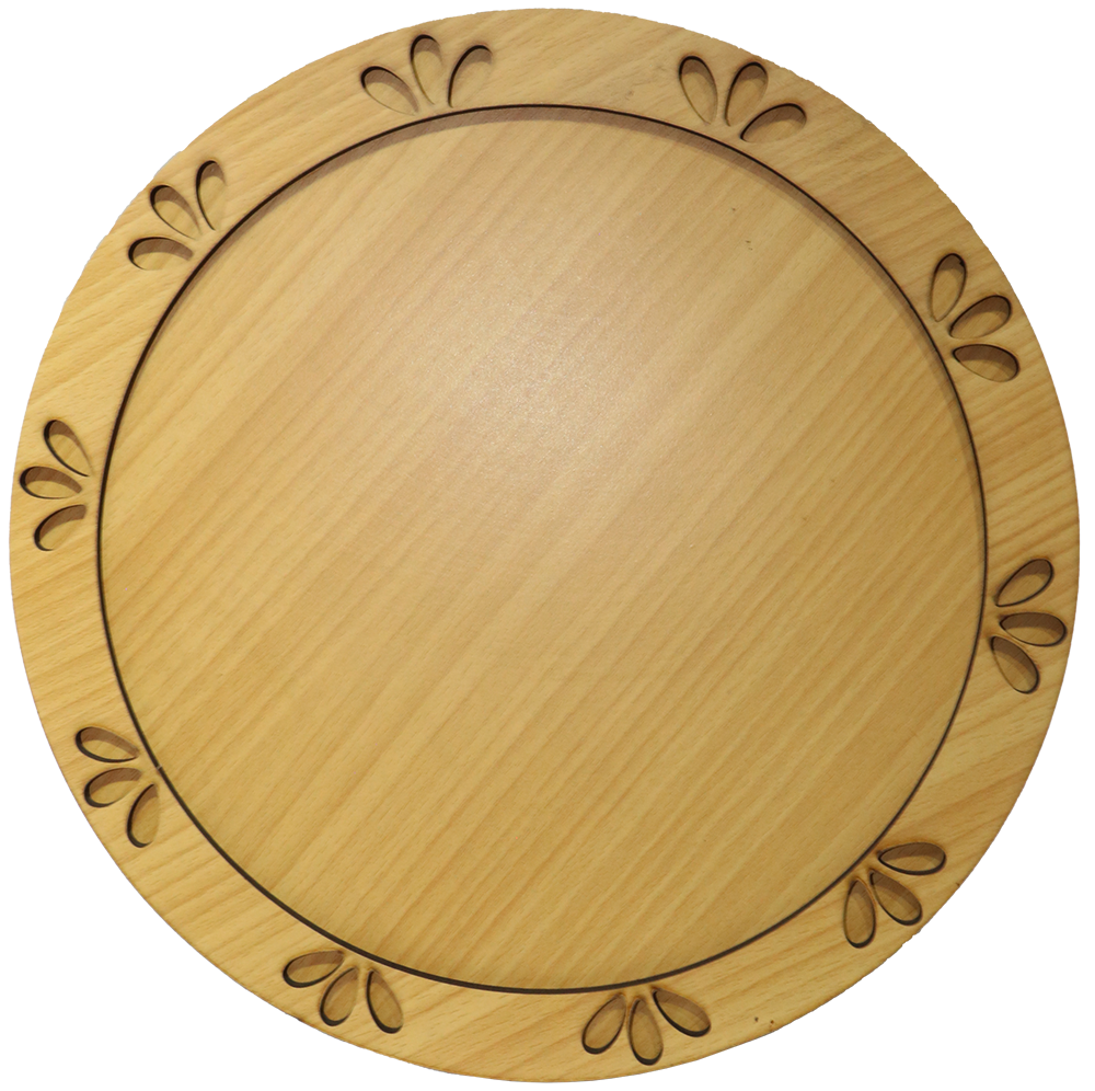 طبق خشبى مدور ، مقاس وسط ، موديل 15