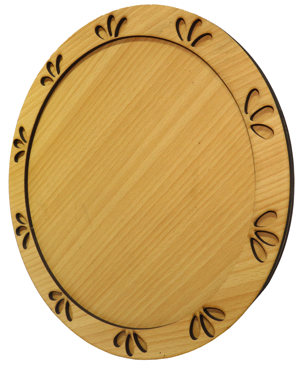 طبق خشبى مدور ، مقاس وسط ، موديل 15