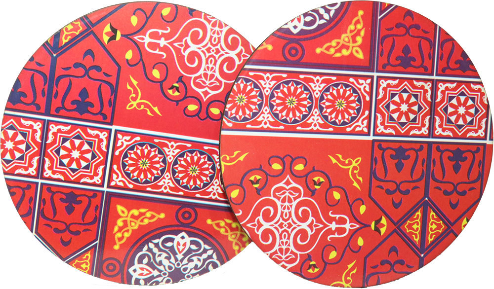 حامل أواني ساخنة دائري، 2 قطعة ، خيامي ، موديل 25